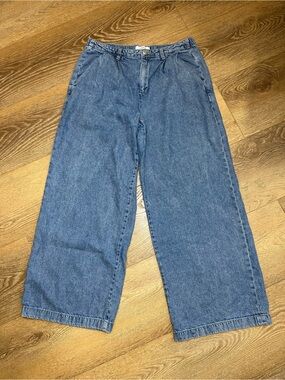 Wide Leg High-Rise Jeans - lyocel blend- sz 10 - Blue